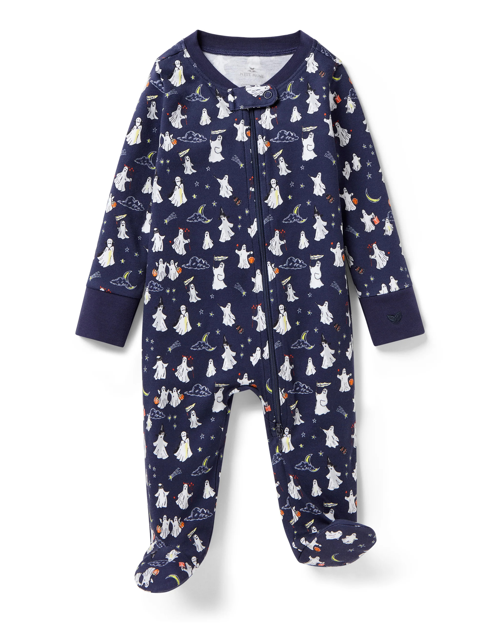 Baby's Pima Romper in Spooky Slumber | Petite Plume