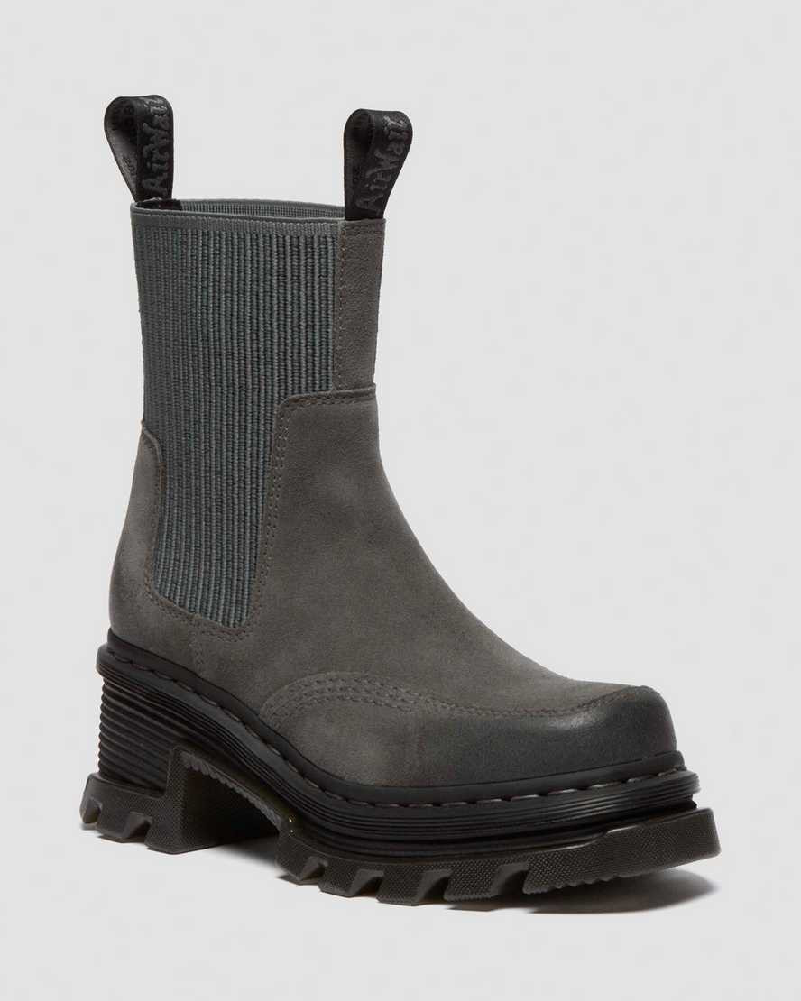 Corran Chelsea Waxy Suede Heeled Boots | Dr. Martens