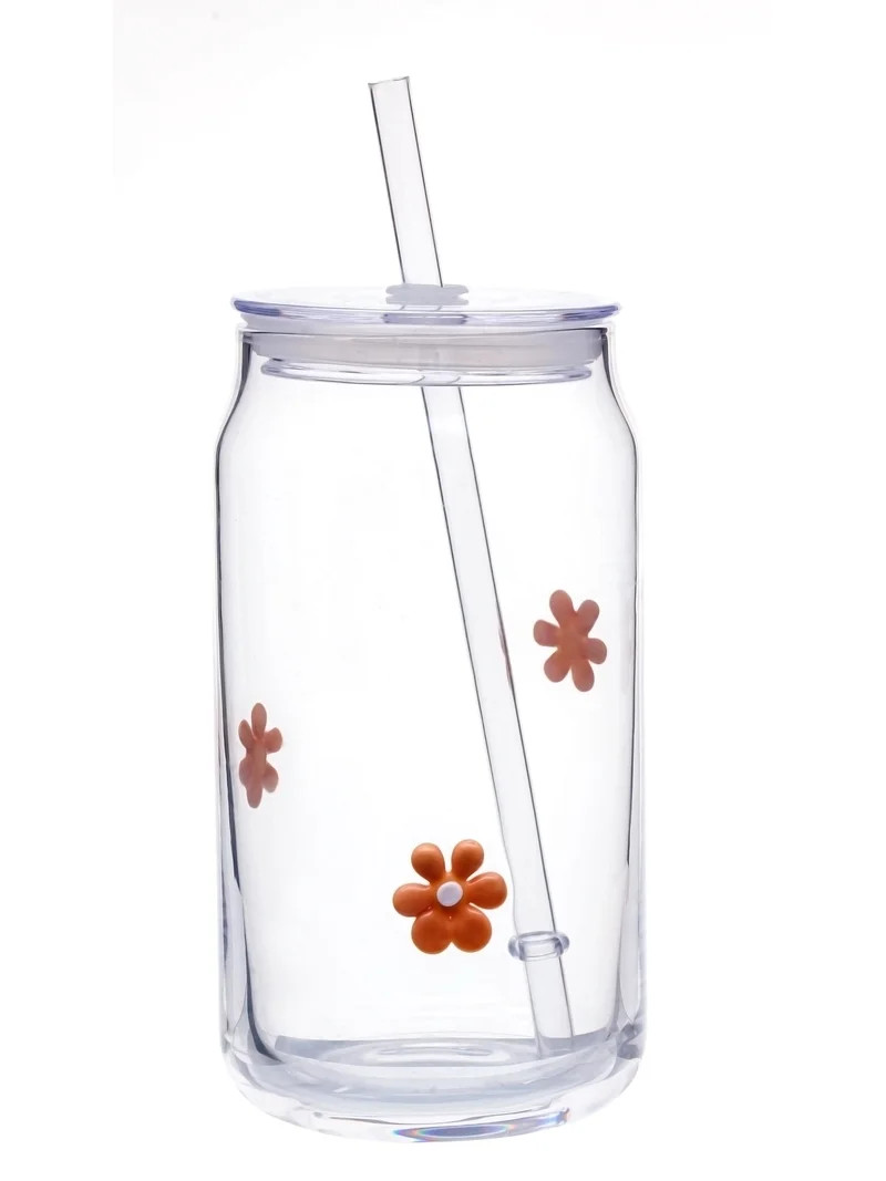 Mainstays Flower Charms Can Glass Sipper | Walmart (US)