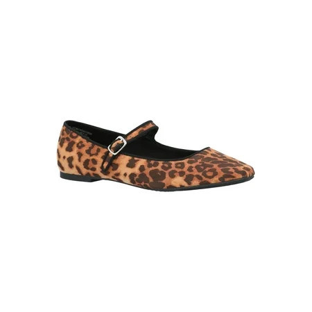Time and Tru Women's Faux Leather Mary Jane Flats, Wide Width Available | Walmart (US)