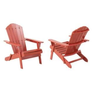 Hampton Bay Chili Folding Wood Patio Adirondack Chair (2-Pack) ADI-07 - The Home Depot | The Home Depot