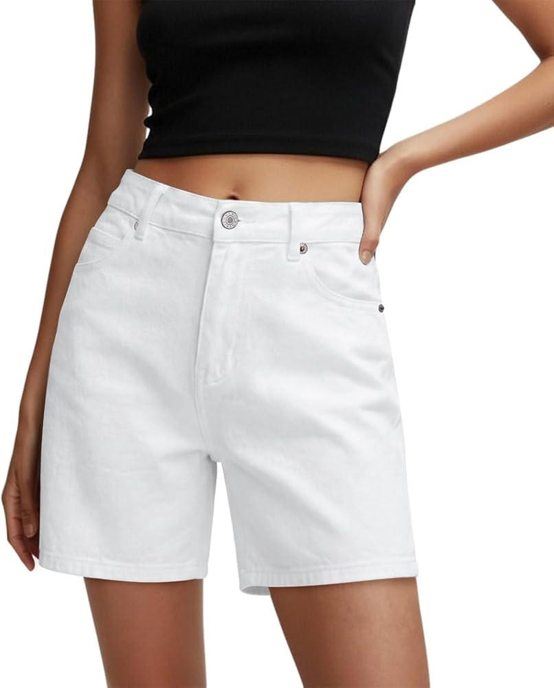 SANMM Jean Shorts Womens High Waisted Summer Stretchy Denim Short Casual Hot Jorts with Pockets | Amazon (US)