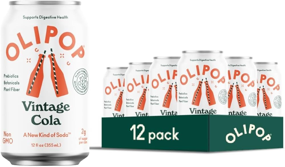 OLIPOP Prebiotic Soda Pop, Vintage Cola, A New Kind of Soda Packed with Prebiotics, Fiber, and Bo... | Amazon (US)