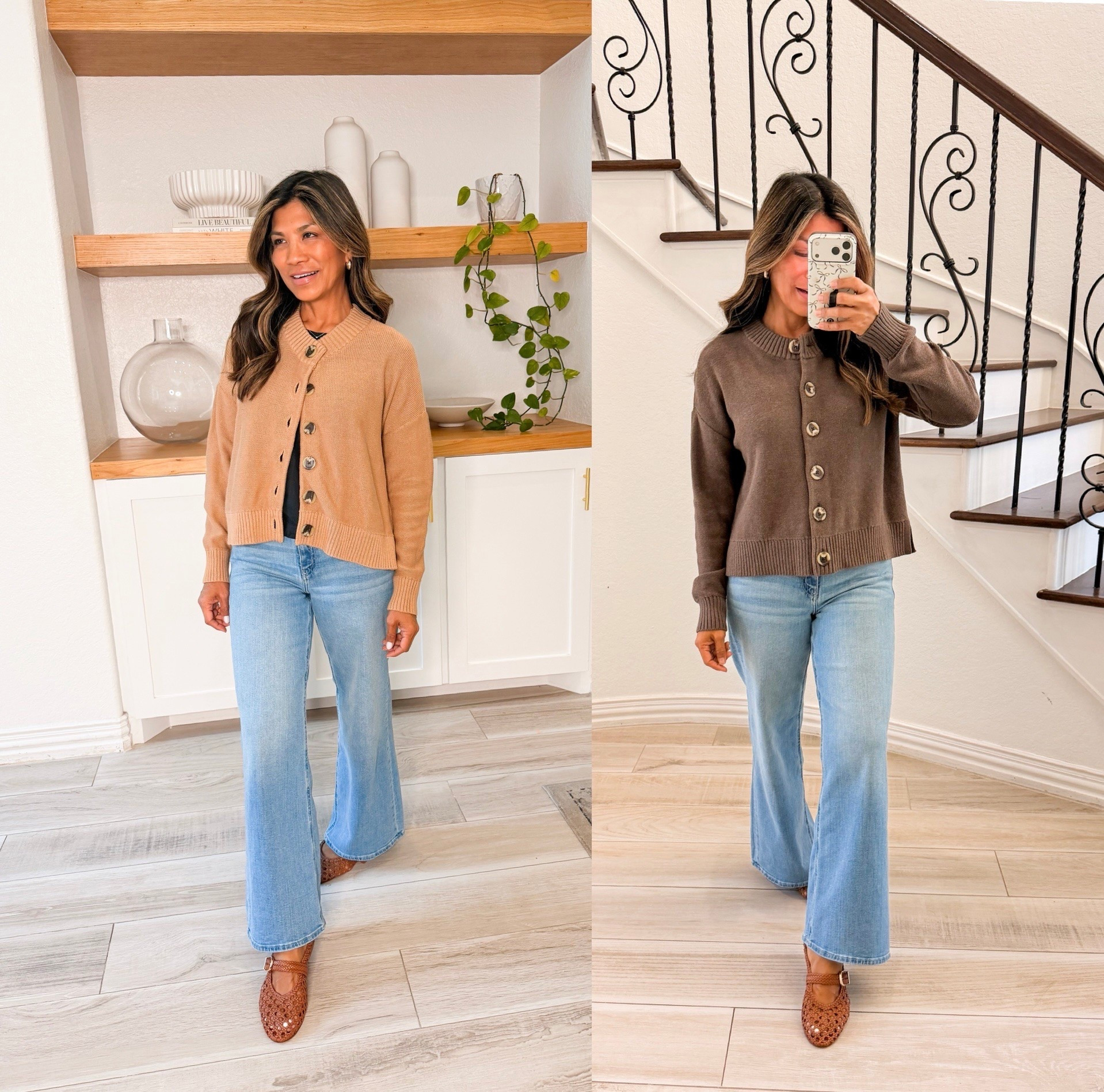 I’m 5’2” 118#ish for reference 
Cardigan in XS(size down it runs big)
Jeans fit tts, wearing size 26 in short length in wash Frosted Blue
Linking my other Quince fav pieces for fall
#QuincePartner
@onequince 
Fall outfit, over50

#LTKPetite #LTKOver40 #LTKmomlife