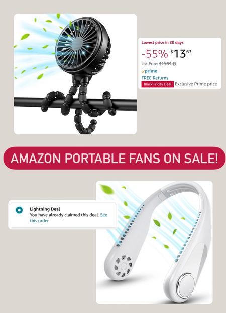 Amazon stroller fan and neck fan Black Friday sale 

#LTKCyberweek #LTKGiftGuide #LTKsalealert