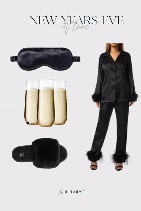 New Year’s Eve outfit for a cozy night in! New Year’s outfit. satin pajama set, eye mask, slippers, champagne flutes, gifts for her, travel set, pajama set, Walmart finds, Walmart fashionn

#LTKparties #LTKHoliday #LTKfindsunder50