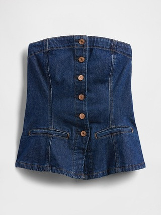 Denim Strapless Crop Vest | Gap (US)