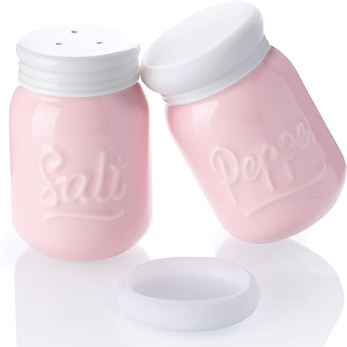Sweese 232.108 Porcelain Salt & Pepper Shaker, Farmhouse Table Decor, 4 ounce each, Pink | Amazon (US)