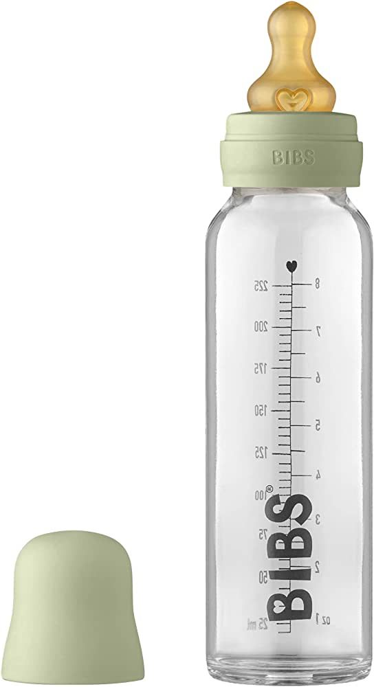BIBS Baby Glass Bottle. Anti-Colic. Round Natural Rubber Latex Nipple. Supports Natural Breastfee... | Amazon (US)