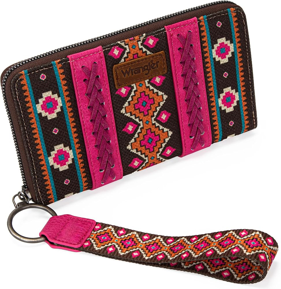 Montana West × Wrangler Wristlet Western Wallet Boho Aztec Credit Card Holder Gifts for Women La... | Amazon (US)