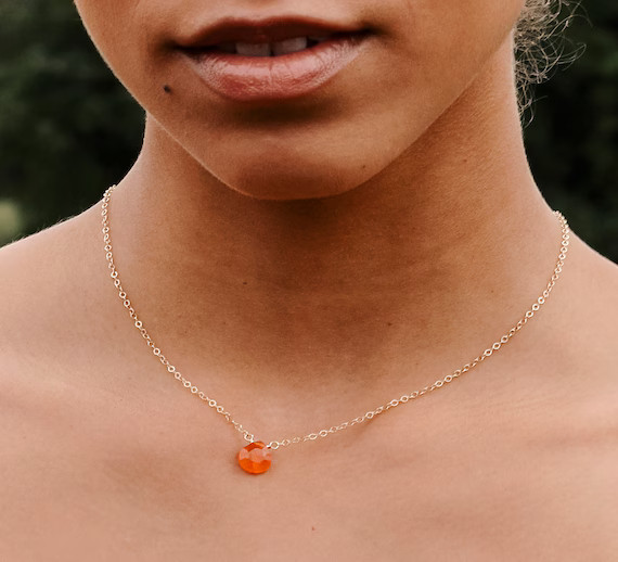 Carnelian Necklace  14kt Gold Filled or Sterling Silver  - Etsy | Etsy (US)