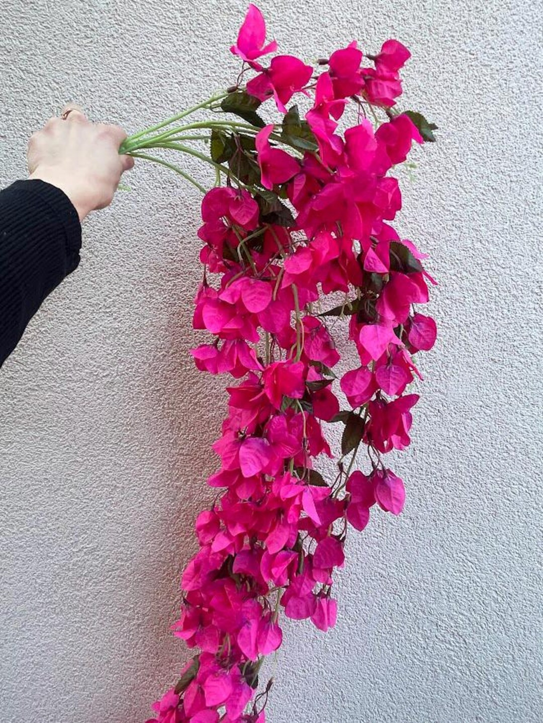Artificial Fuchsia Pink Bougainvillea Waterfall Garland 130cm Long - Etsy | Etsy (US)