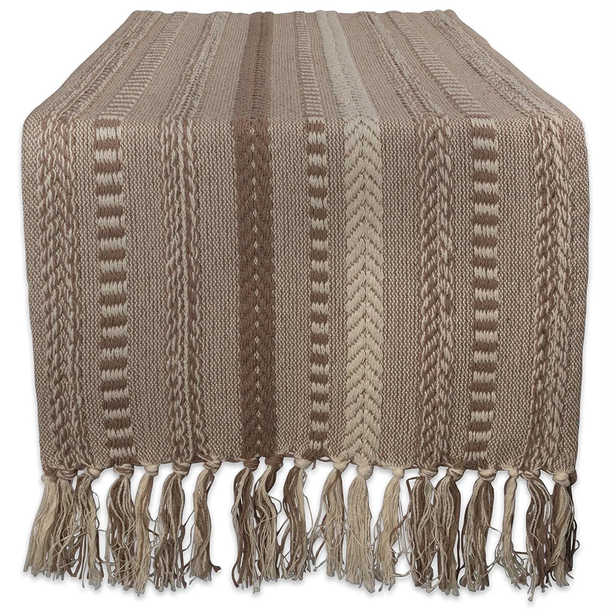 DII Stone Braided Stripe Table Runner, 108"x15", 100% Cotton | Walmart (US)