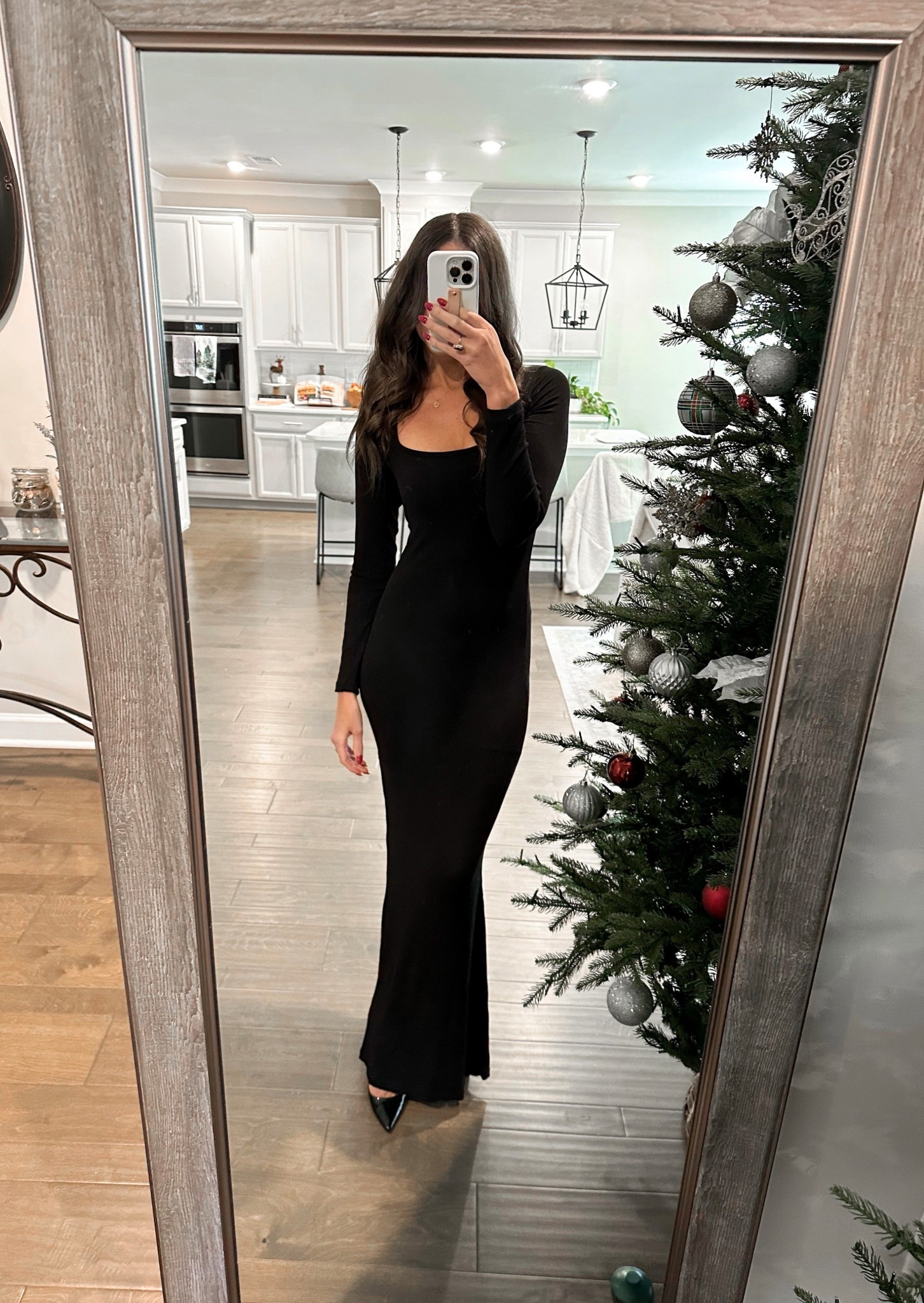 Dress with built in shapewear. So flattering! 

