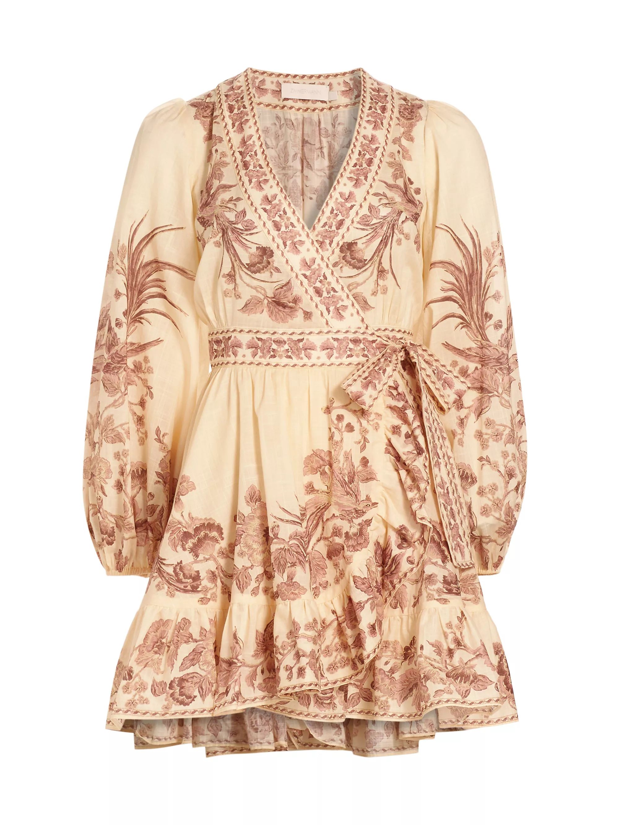 Waverly Floral Wrap Minidress | Saks Fifth Avenue