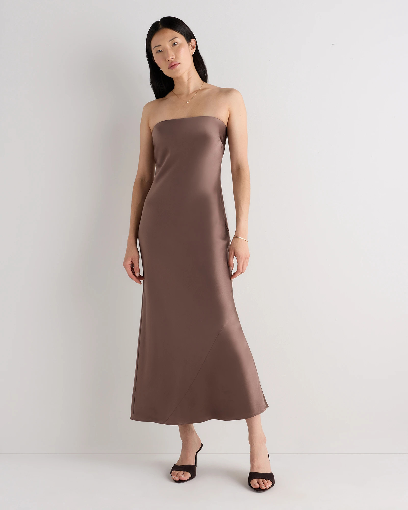 100% Washable Silk Strapless Midi Dress | Quince