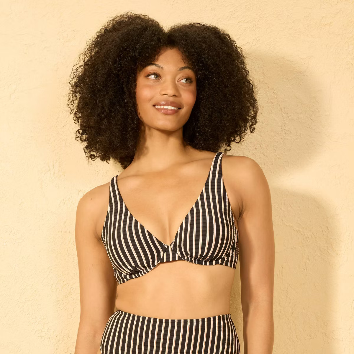 Women's Striped Ribbed Demi Underwire Bikini Top - Shade & Shore™ Multi | Target