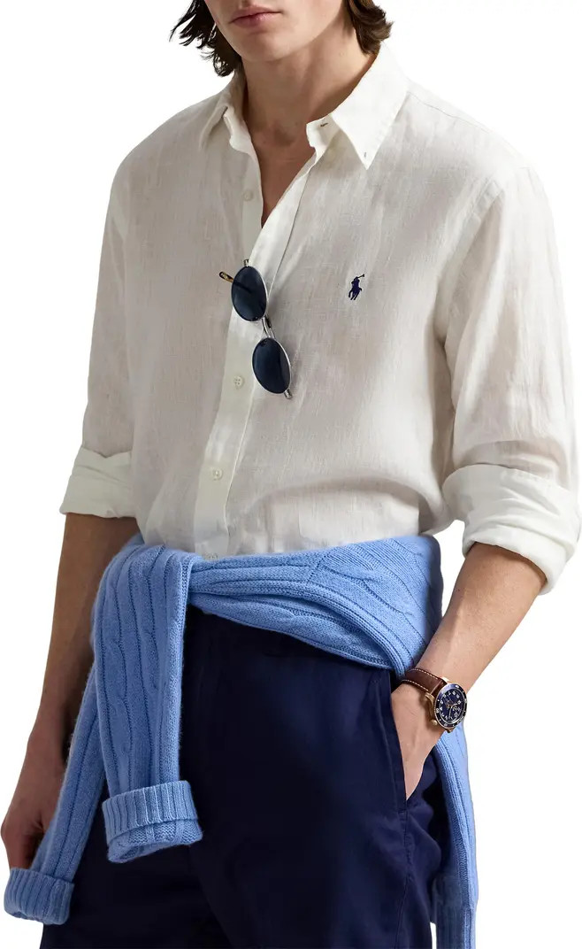 Classic Fit Linen Button-Down Shirt | Nordstrom