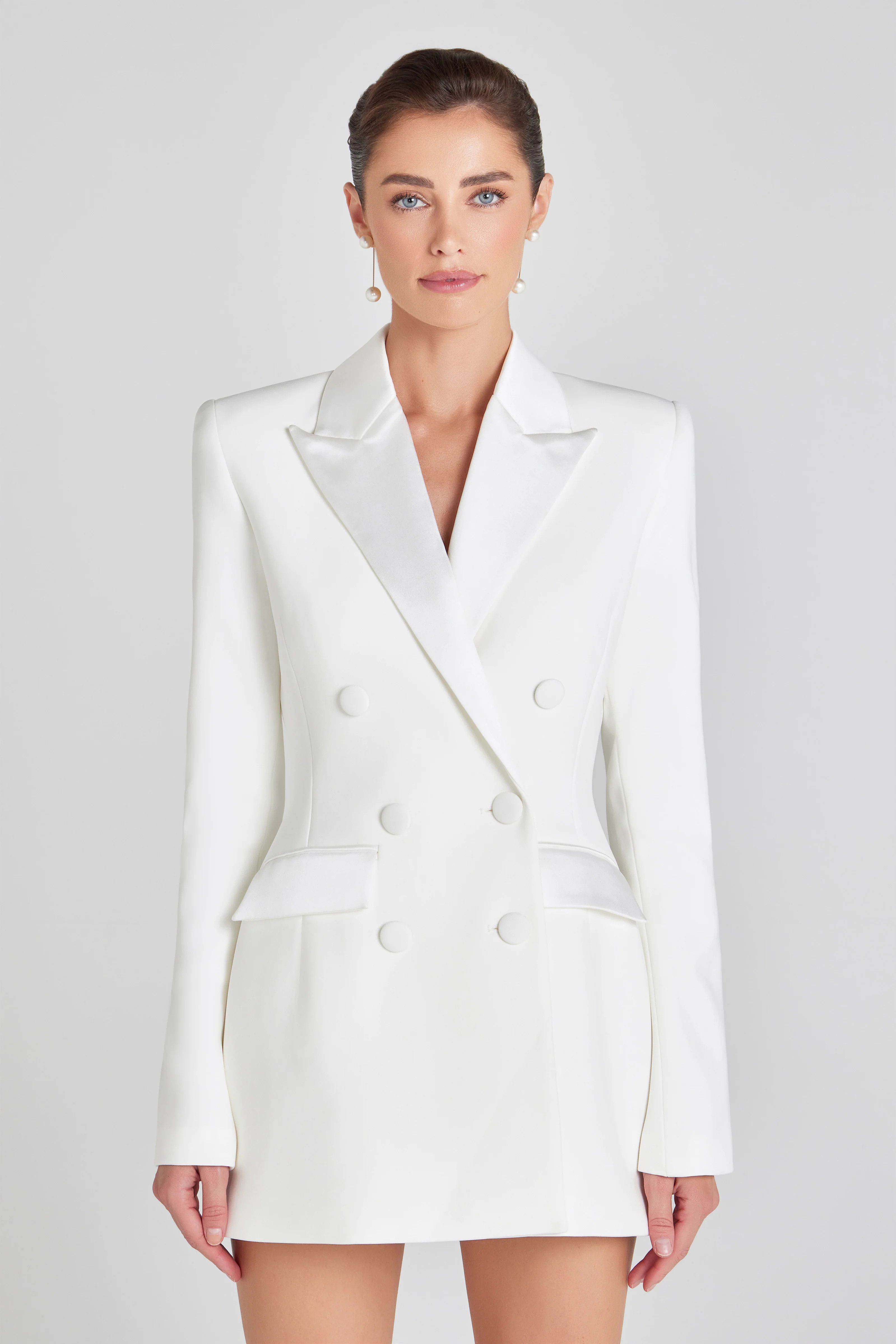 Monica White Blazer | Nadine Merabi