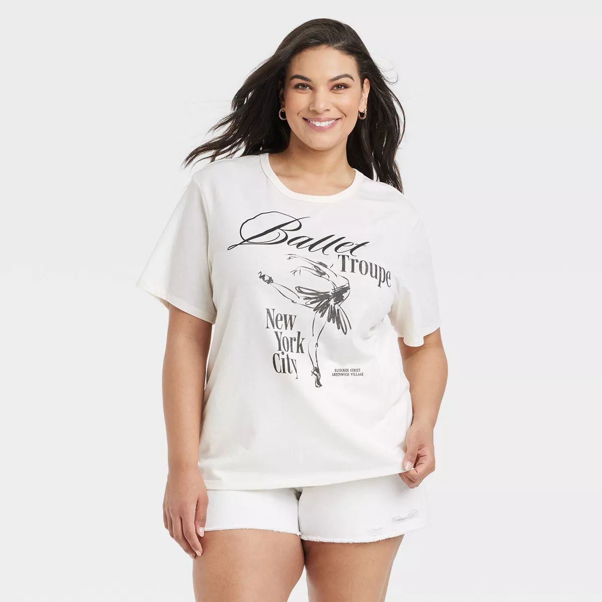 Women's NYC Ballet Short Sleeve Graphic T-Shirt - Ivory | Target