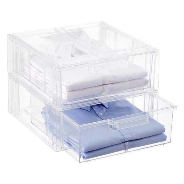 Clear Stackable Shirt & Accessory Drawer | The Container Store