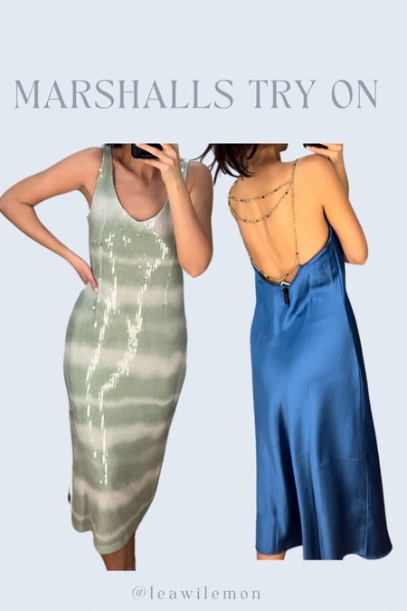 Not online: orange, cream, green knit maxi dresses (Young Fabulous & Broke) ; feather trim dresses: (Moon River) ; Cream floral dress with bows: (En Saison)