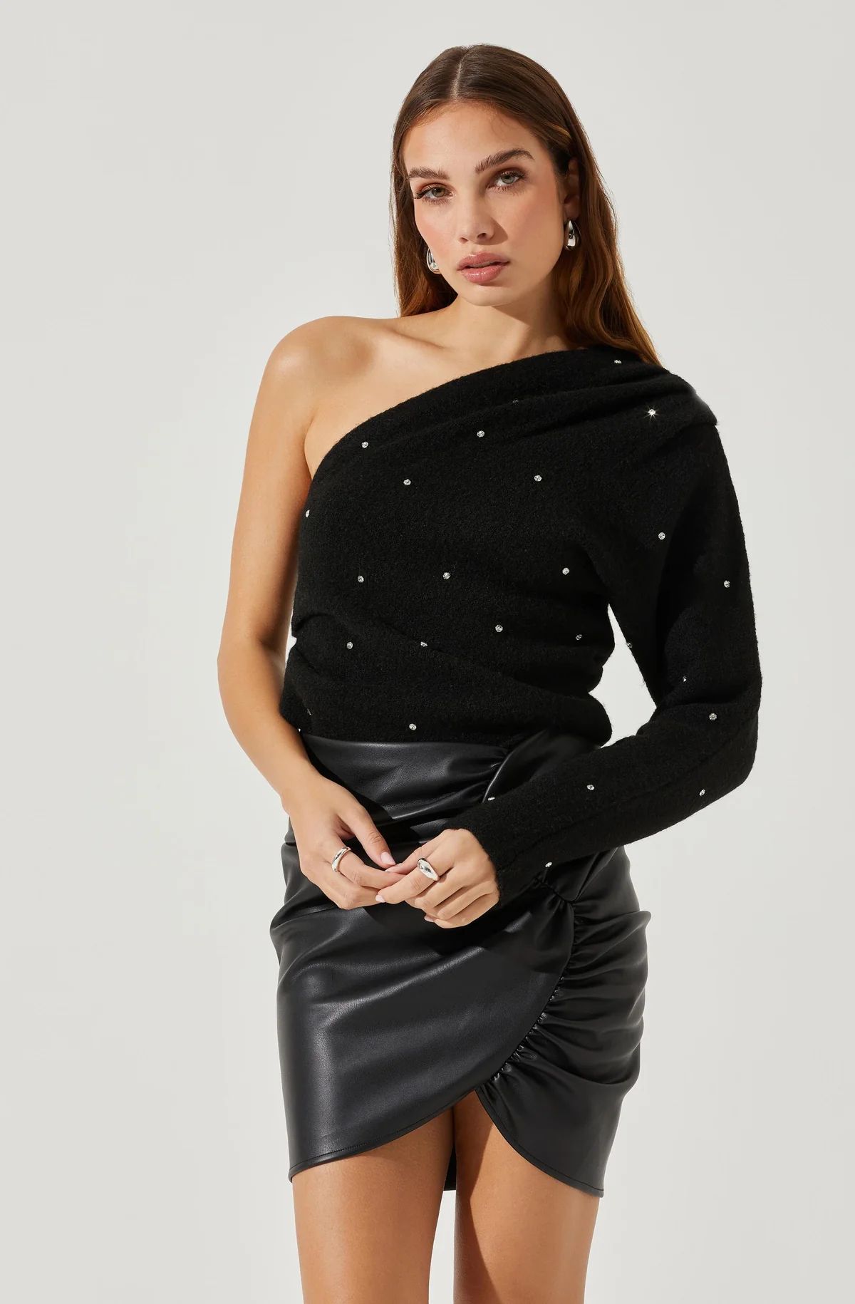 Cosima Embellished One Sleeve Sweater | ASTR The Label (US)