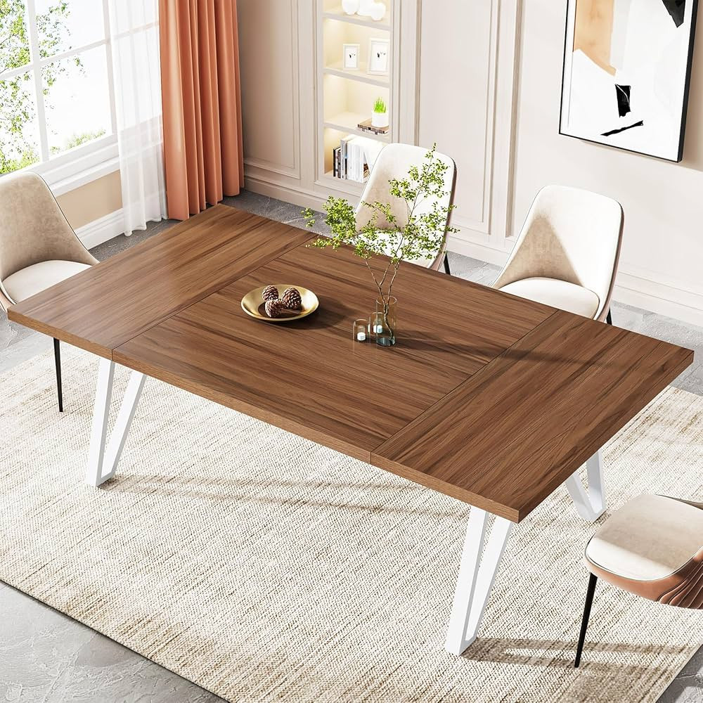 Amazon.com - Tribesigns Large Dining Table for 6-8 People, 70-inch Rectangular Wood Kitchen Table... | Amazon (US)