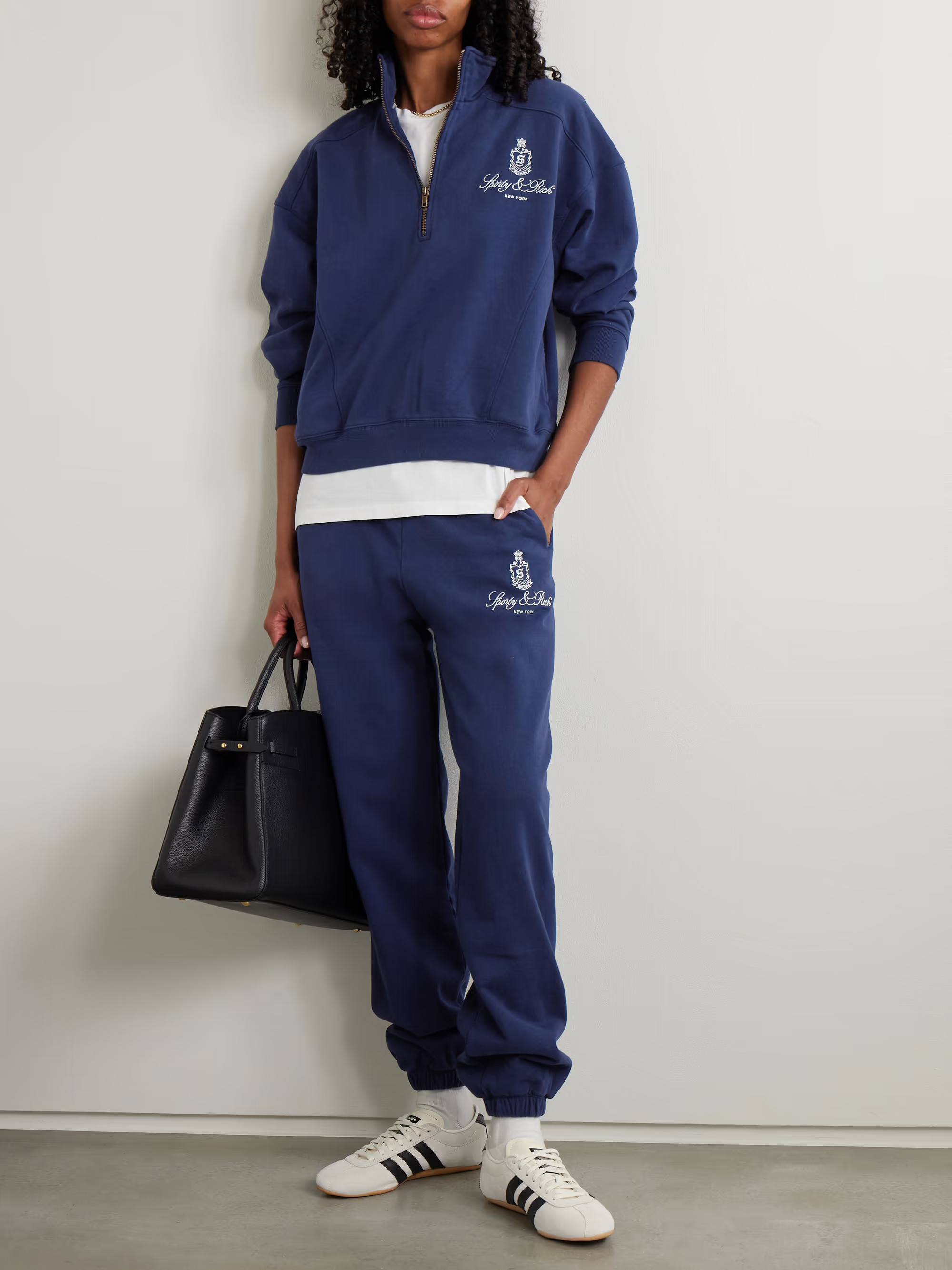 Vendome embroidered cotton-jersey track pants | NET-A-PORTER (US)