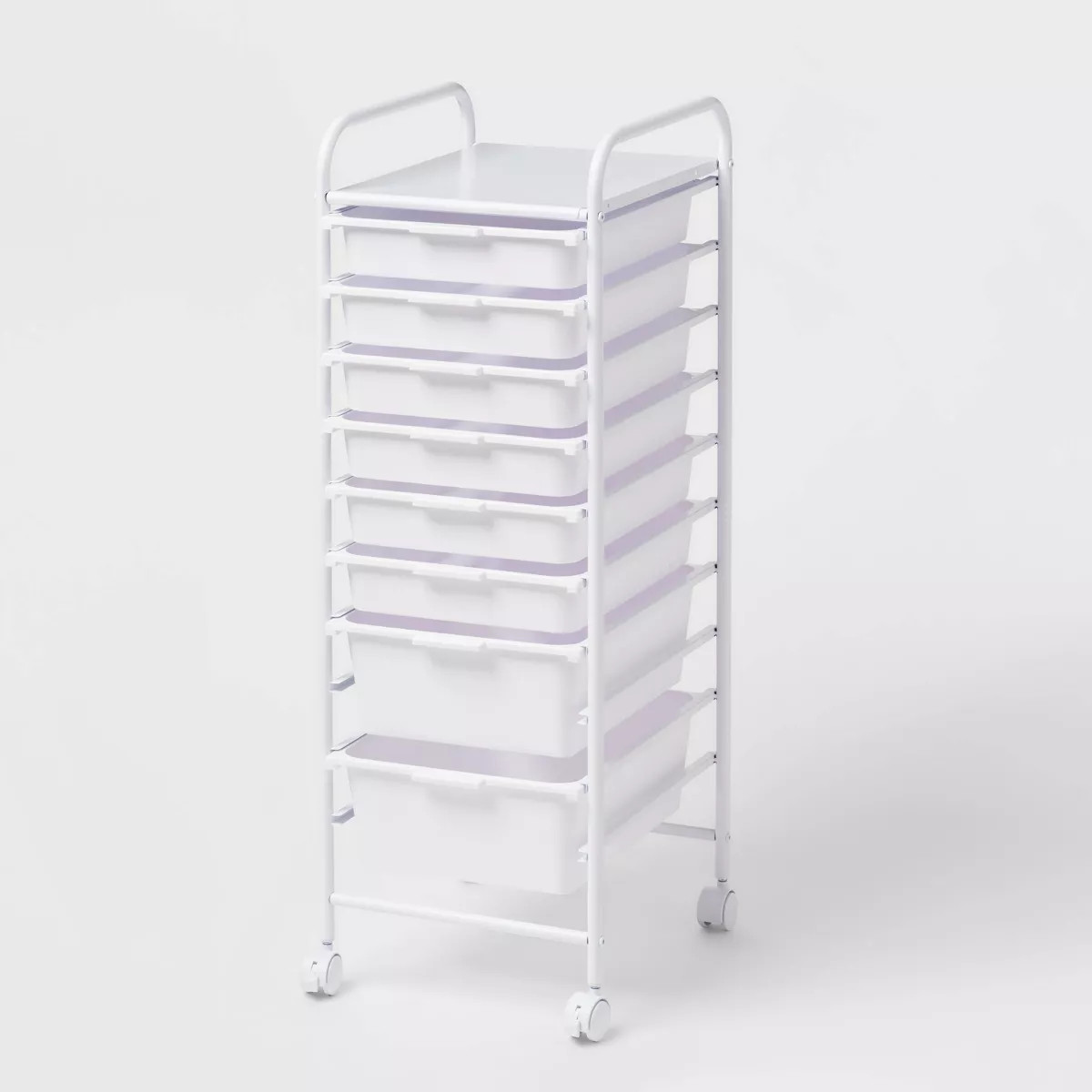 8 Drawer Storage Cart - Brightroom™: Rolling Utility Cart, Powder-Coated Steel & Polypropylene,... | Target