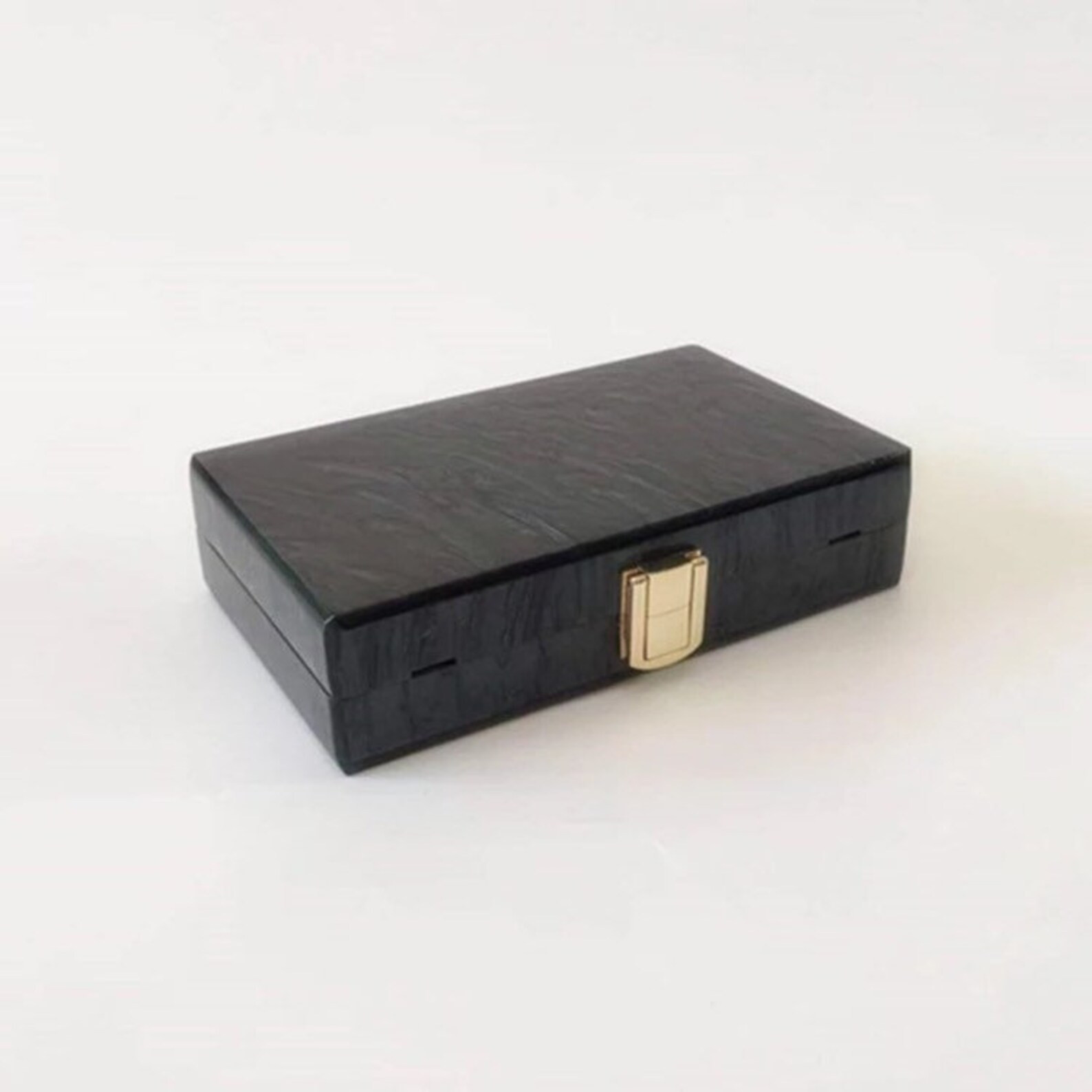 Pearl Black Acrylic Clutch With the Gold Chain, Solid Black Pearlescent Acrylic Clutch, Evening C... | Etsy (US)