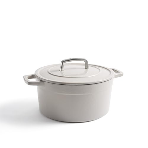 Martha by Martha Stewart 5 QT European Enameled Cast Iron Dutch Oven w/Lid - Cobblestone | Amazon (US)