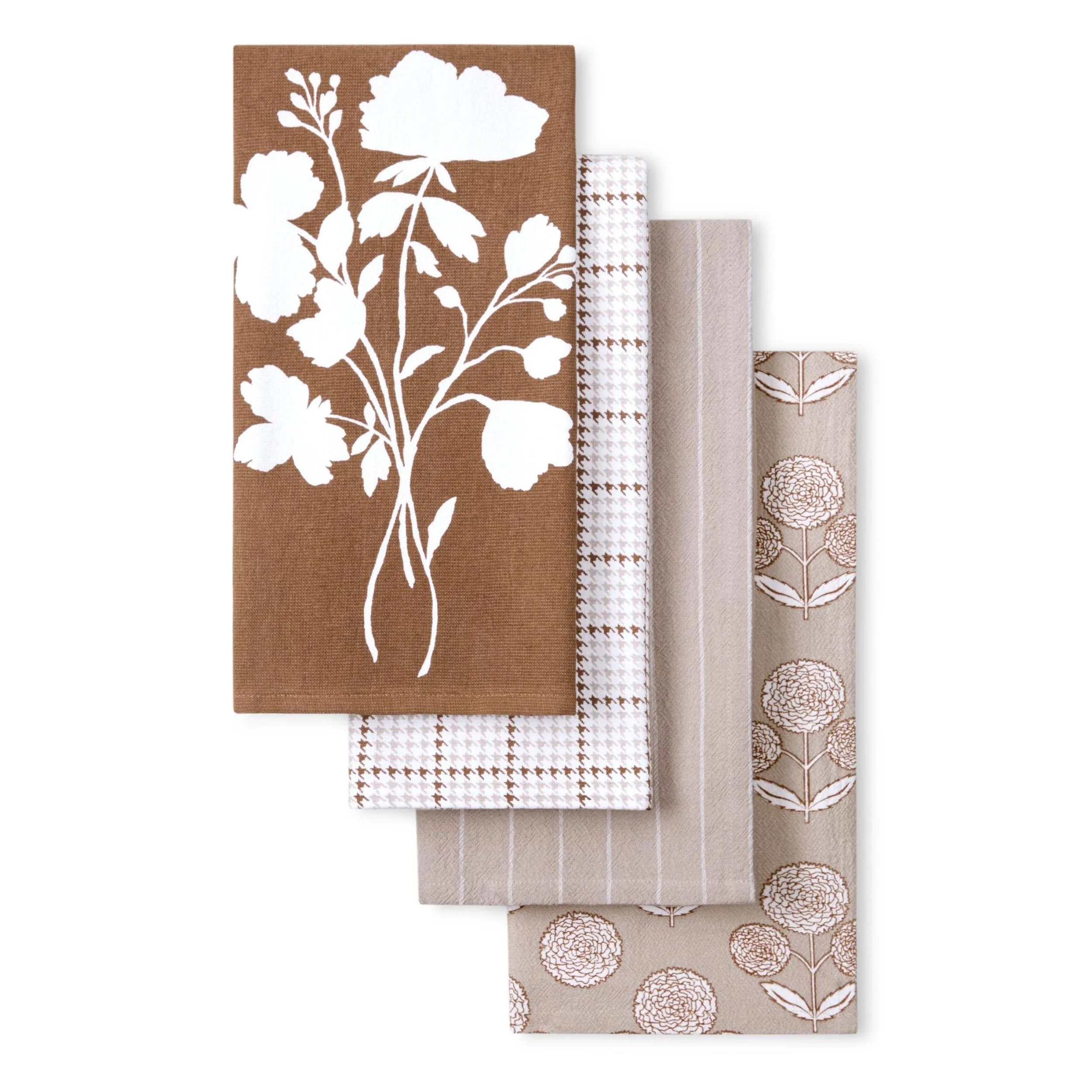 Beautiful 4-Piece Kitchen Towel Set, Brown | Walmart (US)