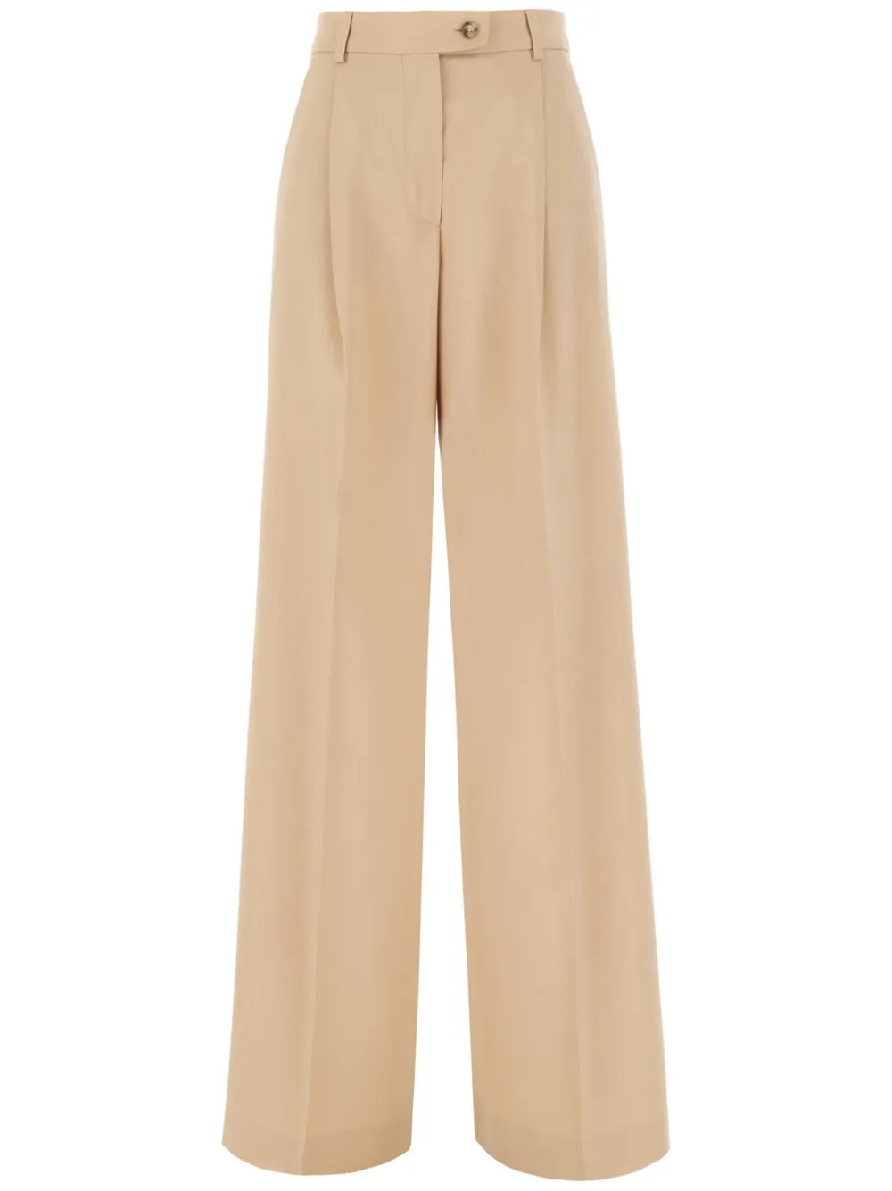 Sportmax Virgin Wool wide-leg Trousers | Neutrals | FARFETCH BR | Farfetch (BR)