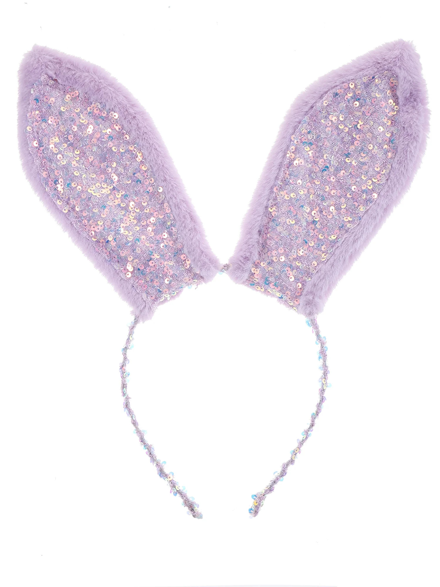 Way to Celebrate Easter Sequin Bunny Ear Headband, Purple, 1 Piece | Walmart (US)