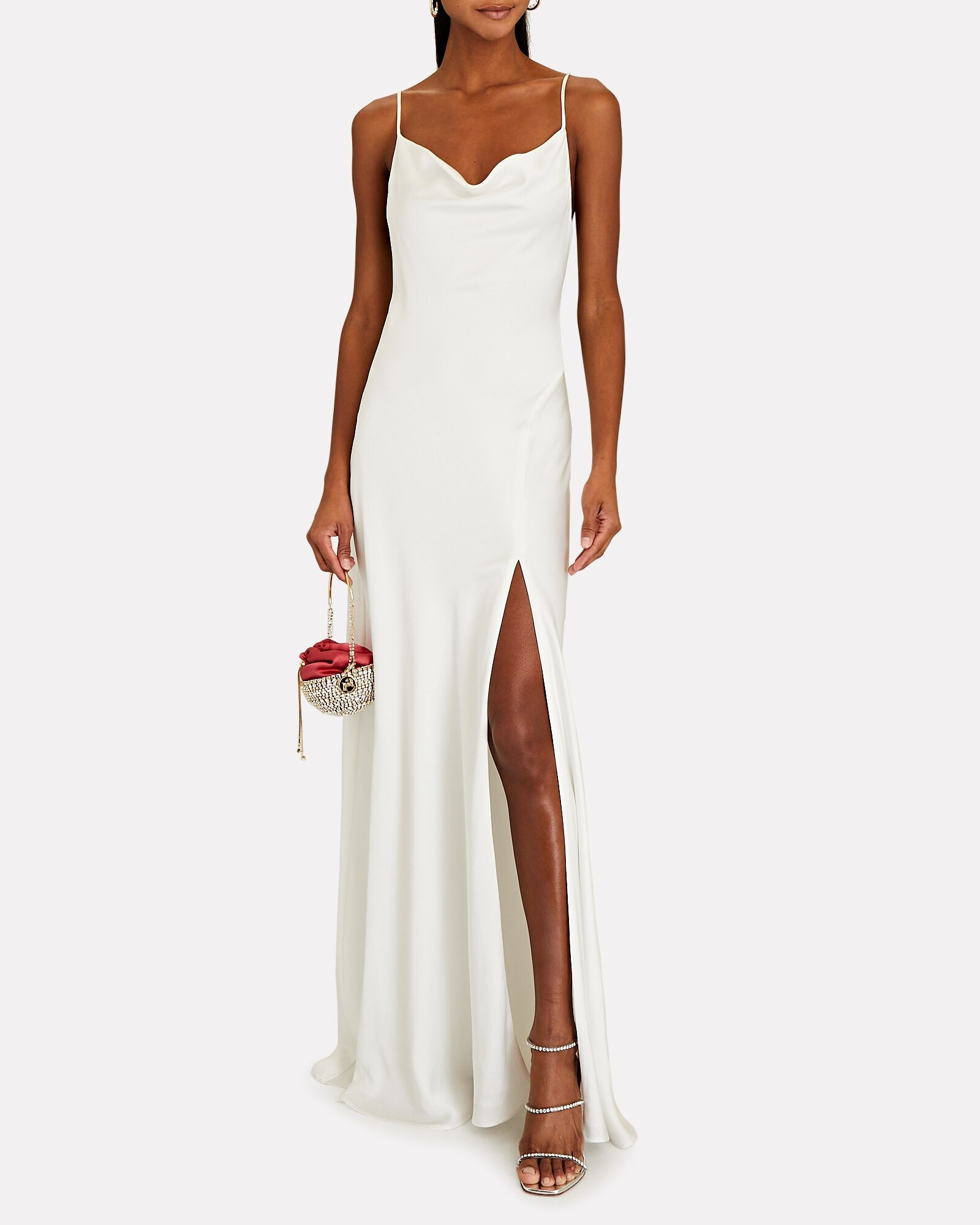 Satin Cowl Neck Gown | INTERMIX