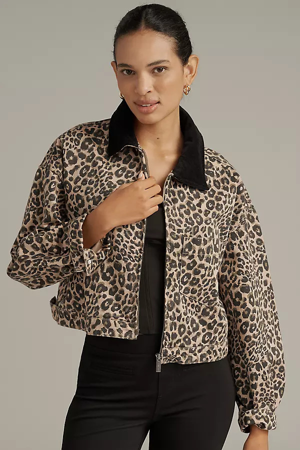 Sanctuary Leopard Crop Barn Jacket | Anthropologie (US)