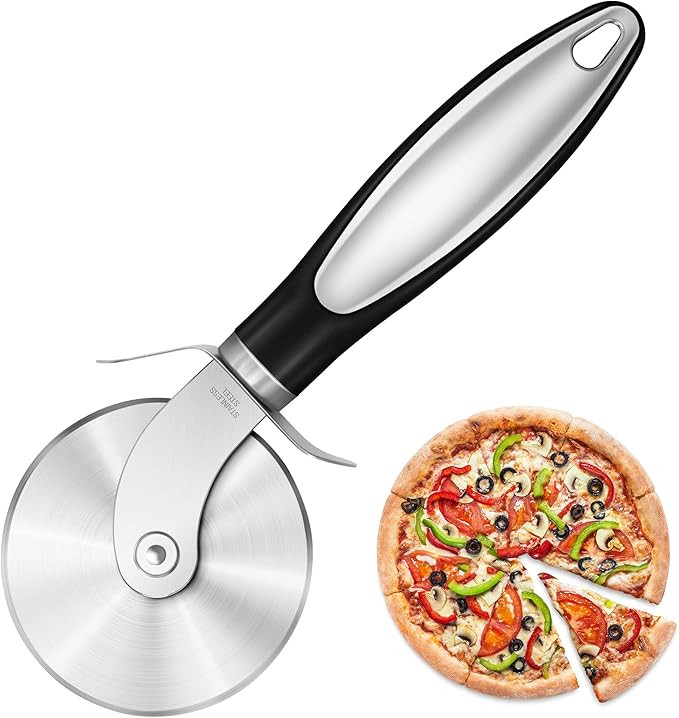Rainspire Kitchen Large Pizza Cutter Wheel, Stainless Steel Pizza Slicer, Sharp Blade Pizza Wheel... | Amazon (US)