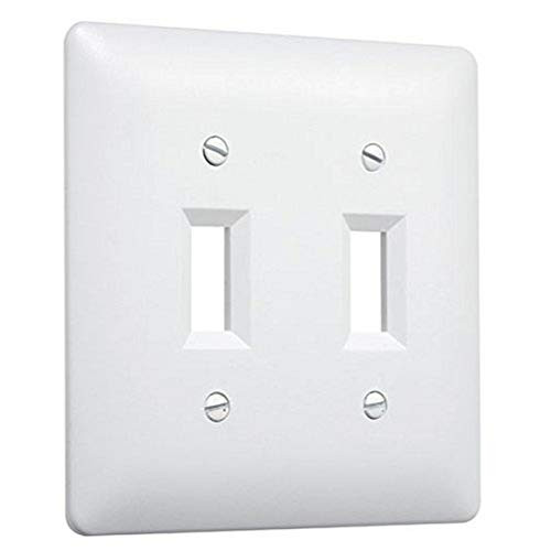TayMac 4400W Paintable Double Toggle Light Switch Wall Plate Cover, White, 2-Gang | Amazon (US)