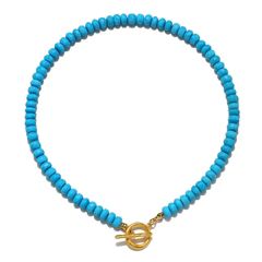 Turquoise Beaded Choker Necklace | Sequin