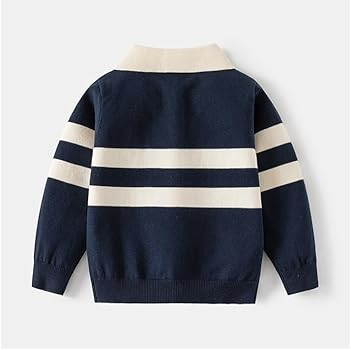 Meufam Boys/Girls Striped Knit Polo Collar Sweater Comfy Long Sleeve Button Baby Pullover Toddler... | Amazon (CA)