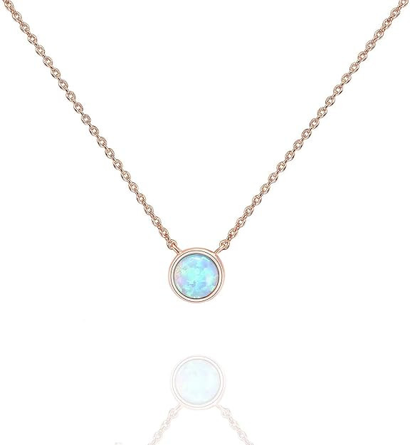 PAVOI 14K Gold Plated Created Opal Necklace | Opal Necklaces for Women | Amazon (US)