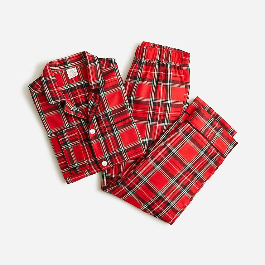 Kids' button-up pajama set in tartan | J.Crew US