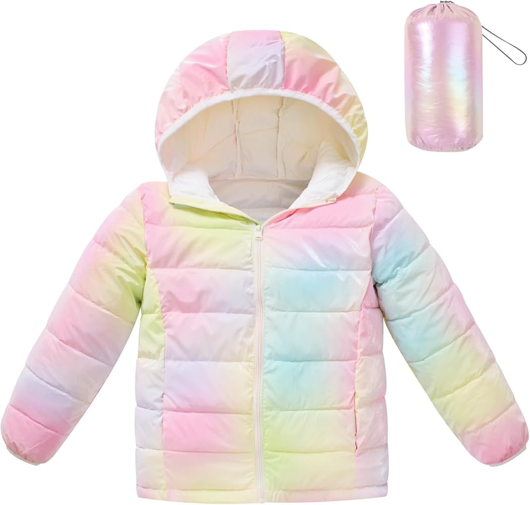 Lovekider Hooded Puffer Jacket for Girls 4-12T Packable Down-Alternative Warm Coat Shiny Outerwea... | Amazon (US)