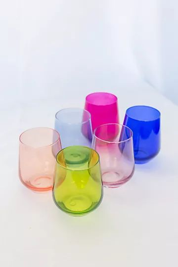 Estelle Colored Glass Mixed Stemless Set | Anthropologie (US)