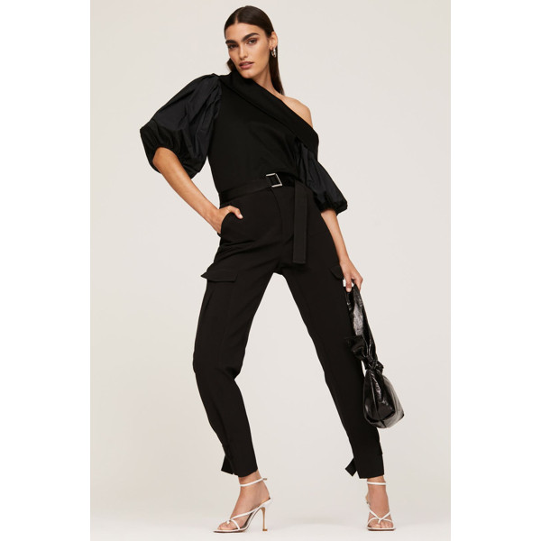 Tanya Taylor Georgia Top Black | Rent the Runway