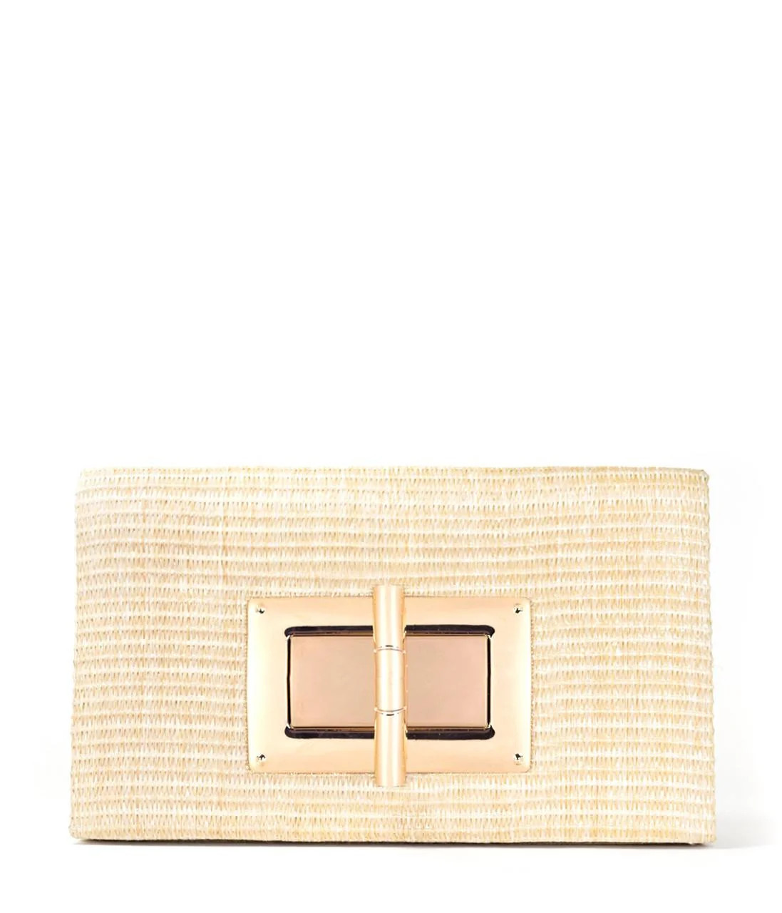 Lillian Straw Clutch Bag with Large Gold Clasp | Lisi Lerch | Lisi Lerch Inc