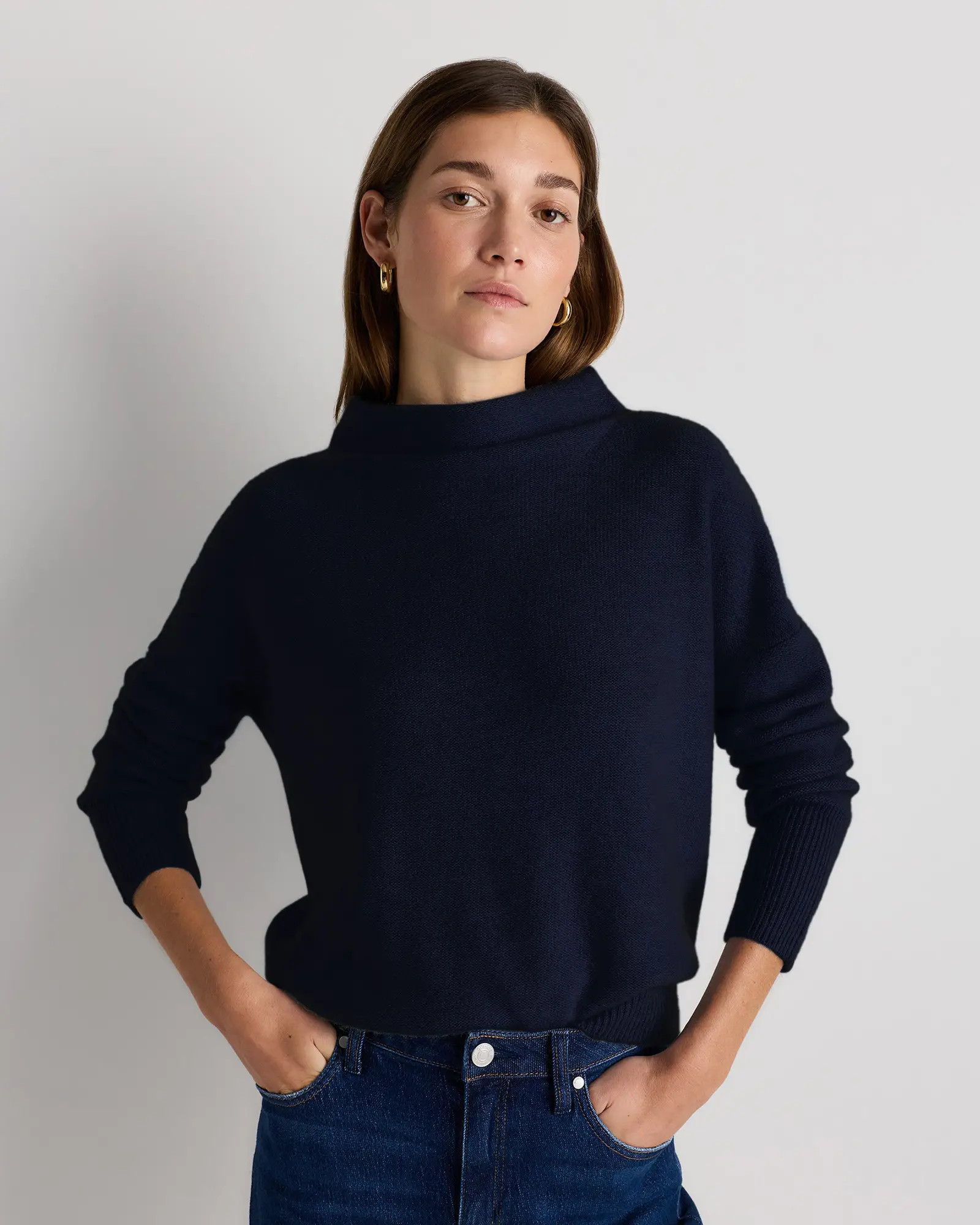 Mongolian Cashmere Funnel Neck Sweater | Quince