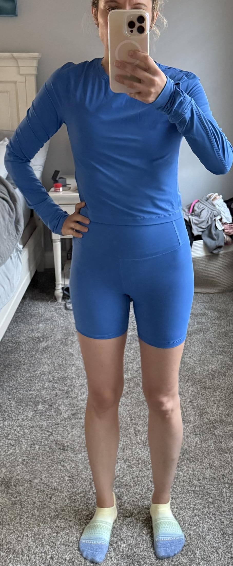 Amazon Essentials Women's Active FormFlex Buttery Soft Long Sleeve Slim Fit Crop Layering Workout... | Amazon (US)