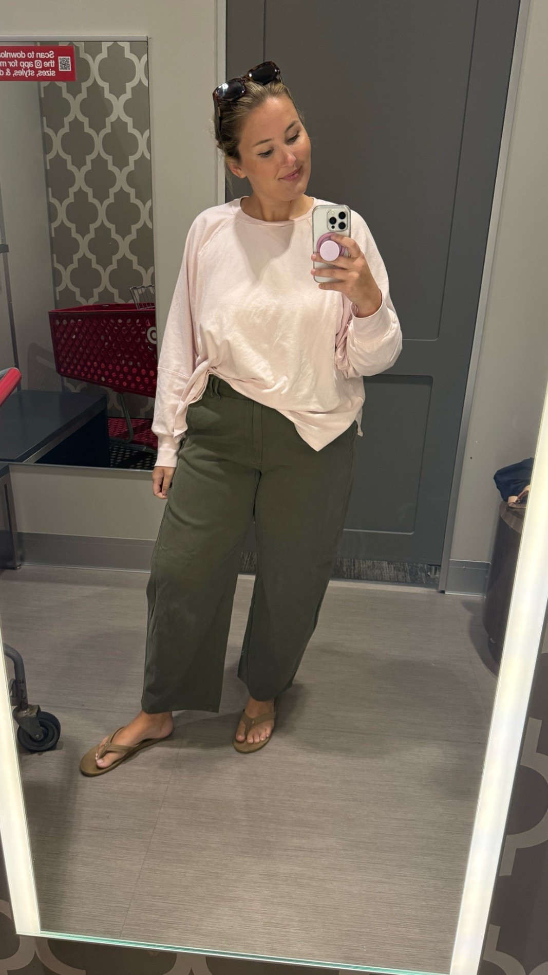 These fit soooo well! Tailored barrel pant vibes 

Size down 
Wearing a 16 here

#LTKmomlife #LTKootd